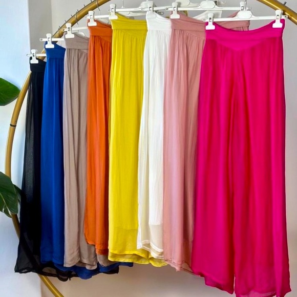 Silk Palazzo Pants Made in Italy NWT